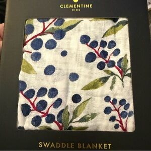 Clementine Kids Swaddle Blanket HUCKLEBERRY MUSLIN QUILT. 47x47”